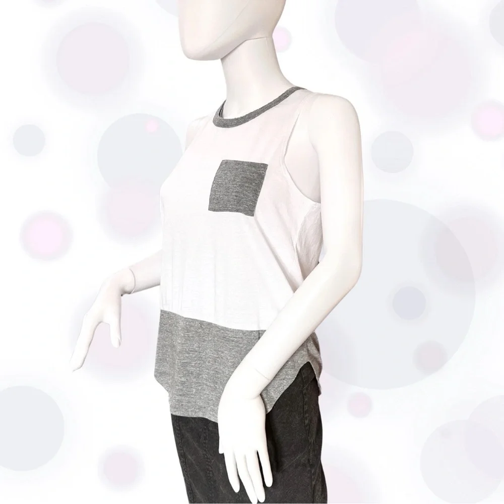 Chaser Women's Soft Tank Top in white features a colorblock design Multi-Sizes - Picture 2 of 4